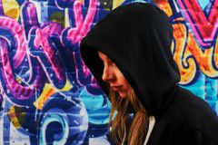 Baiern Graffiti auf Holzschuppen